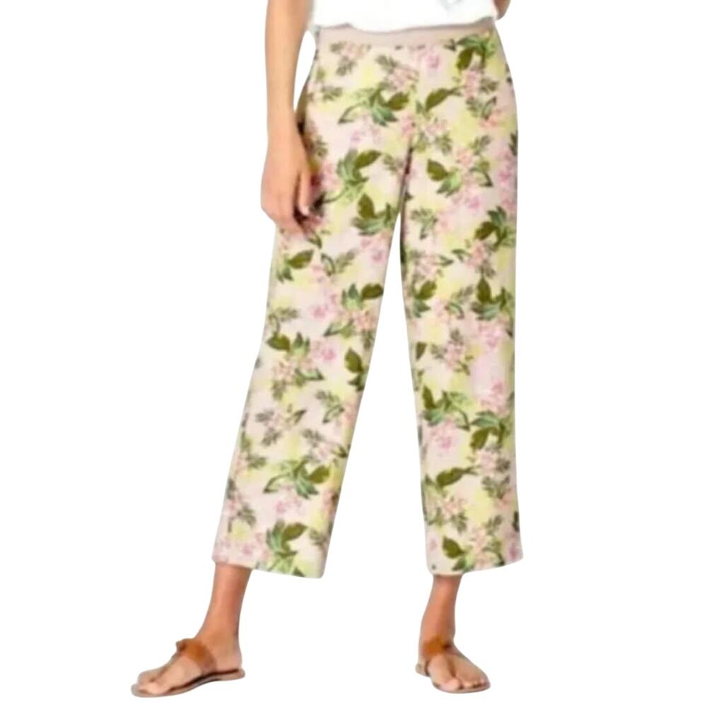 J. Jill Love Linen Tropical Getaway Cropped Casual Pants Size XS